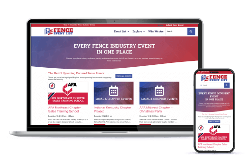 Fence Event List website for upcoming fence events